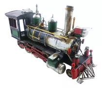 Replica Locomotora Tren Antigua Metal Chapa 40x14x20,5cm