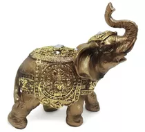 Elefante Indiano Dourado Miniatura Prosperidade E Boa Sorte