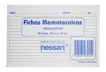 Fichas Memotecnicas Bibliograficas 10 X 15 Cm X 50 Hojas