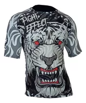 Remera White Tiger Fgt Compresión Primera Piel Lycra Rash 