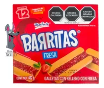 Galletas Barritas Fresa Marinela 12pz