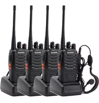 Kit 4 Handy Baofeng Radio Walkie Talkie Bf888s 16ch Uhf + Auricular Manos Libres