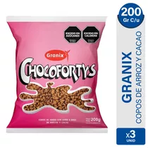 Cereal Granix Chocofortys Chocolate Copos Arroz Crocante X3