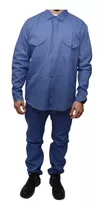Kit Camisa Pantalon Azulino + Botin Ropa De Trabajo Omm 