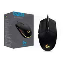 Mouse Logitech G203 Lightsync Gaming, Color Negro