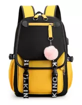 Mochila Kawaii Coreana For Jóvenes Con Puerto Usb,black