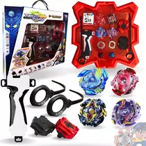 Kit Beyblade 4 In 2 + 2 Lançadores + Arena