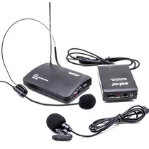 Microfone Lapela + Headset Sem Fio Profissional Wireless 50m