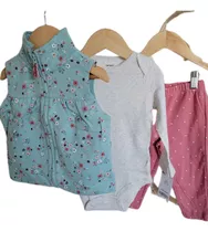 Carters Trio Conjunto Set 3 Piezas Body Chaleco Pantalon 