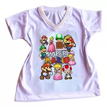 Camiseta Camisa Personalizada Infantil Do Super Mario Mod01