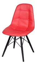 Cadeira Eames Eifeel Botone Base Preta Vermelha 83x44x39cm