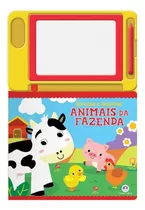 Livro Infantil Capa Super Dura Cartonado Com Lousa Mágica + Caneta De Desenho - Desenhe E Apague - Animais Da Fazenda Aprenda A Escrever - Ciranda Cultural