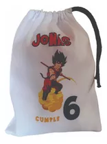 Bolsita Cumpleaños Souvenirs De Tela Goku -30u-