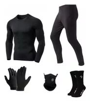 Equipo Termico Remera Calza Guantes Máscara Medias Pro Moto 