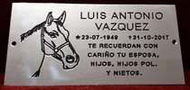 Placa Recordatoria Cementerio 10x20 Acero Cabeza Caballo