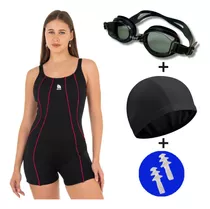 Combo Malla Natacion + Antiparra + Gorro Quickly® Aquagym.