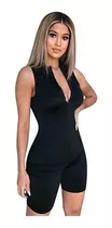 Catsuit Corto Sin Mangas Musculosa Biker Lycra Tendencia