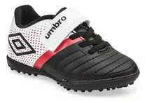 Botin Umbro Kids Spirity Negro Con Blanco Y Rojo