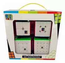 Kit Box Cubo Magico Mofangjiaoshi Mf2s+mf3rs+mf4s+mf5s Cor Da Estrutura Stickerless