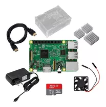 Kit Raspberry Pi3 Fonte Case Cooler Dissipador Sd 32gb