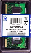 Memória Kingston Ddr4 4gb 2400 Mhz Notebook 