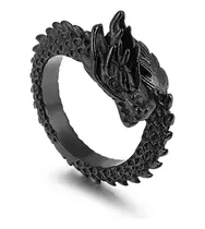 Anillo Para Hombre Modelo Dragón Negro