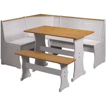  Juego De Comedor Esquinero Mesa - 100% Madera Maciza Mueble