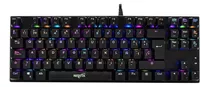 Teclado Gamer Nisuta Nskbgz88 Qwerty Outemu Blue Español España Color Negro Con Luz Rgb