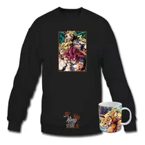 Poleron Polo + Taza, Goku Transformaciones, Dragon Ball, Dios, Saiyajin, Xxl