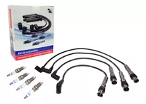 Kit Cables + 4 Bujías Para Volkswagen Gol Power 1.4 06/20