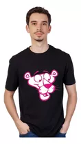 Remera Negra - La Pantera Rosa  Manga Corta Unisex - Vintage