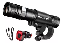 Luz Bicicleta Set Delantera +trasera Usb Impermeable Maxwell Color 52049