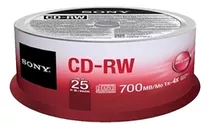 Disco Cd-rw Regrabable Sony 700mb 4x Cono X 25 Unid.