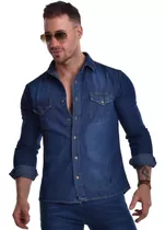 Camisa Jean Hombre Azul Y Celeste Excelente Calidad