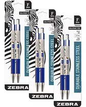 Bolígrafo - Zebra F-301 Ballpoint Stainless Steel Retractabl