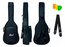 Bag Capa Almofadada Cargo P/ Violão Folk Cort Preto C/ Alça