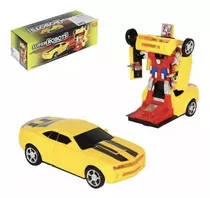 Brinquedo Carrinho Super Robots Vira Robô Som/ Luz Led 3d