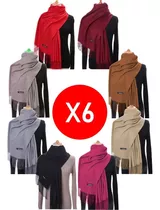 Pashmina Chalina Bufanda Ruana Cashmere X6 Unidades.