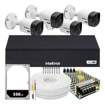 Kit Cftv 4 Câmeras Segurança Intelbras Dvr 8 Canais Com Hd