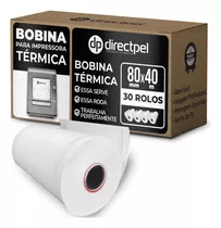 Directpel Bobina Térmica 80x40 Para Impressora 30 Rolos