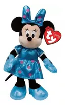 Pelucia Ty Beanie Babies Disney Minnie Vestido Azul 3718
