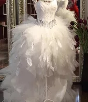 Vestido Novia 15 Años Importado D Plumas 