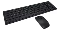 Kit Teclado Mouse Wirelles Sem Fio Ultra Slim Portugês Brasil Preto Ou Branco