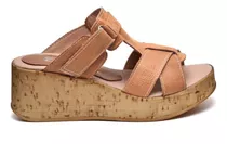 Sandalias Mujer Plataforma Cuero Comodas Ojotas Livianas 