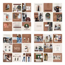 40 Artes Loja De Roupas Minimalista Editável No Canva Pack