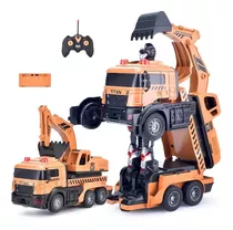 Auto A Control Remoto Transformer Robot Excavadora 685-1
