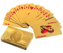 Baralho Revestido Dourado Luxo Cartas Cor Ouro Jogos