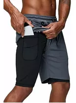 Pinkbomb - Pantalones Cortos 2 En 1 Para Correr Para Hombre