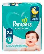 Pañales Pampers Confort Sec 24 Unds Talla M 491gr