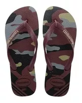 Ojotas Havaianas Hombre Top Camu Camuflado Vino Originales